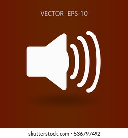 Icono plano del altavoz. ilustración vectorial