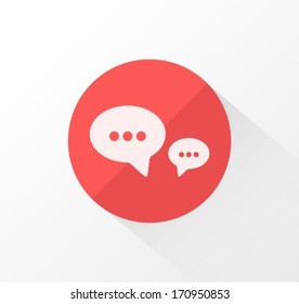 Flat Icon With Speech Bubbles