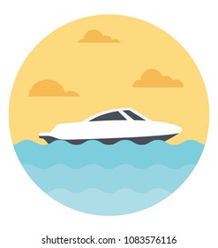 
Flat icon of a speed boat
