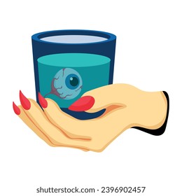 Here’s a flat icon of spooky drink 