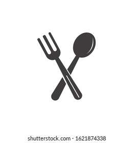 Flat Icon Spoon and Frok Illustration Vector Graphic