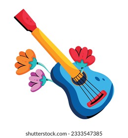 A flat icon of spring music 