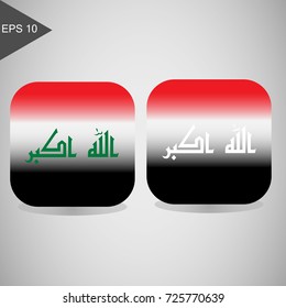 flat icon square box, with gradient colors of the flag of the country of Iraq