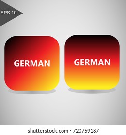 flat icon square with German flag colors