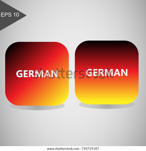 Flat Icon Square German Flag Colors Stock Vector Royalty Free