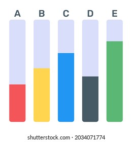 A flat icon of stacked bar chart in modern editable vector