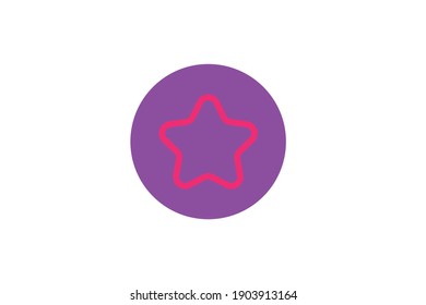 Flat icon star color lines design app