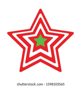 Flat icon star isolated on white background. Vector illustration.