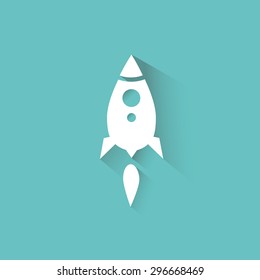 Flat icon for a start up business with long shadow.