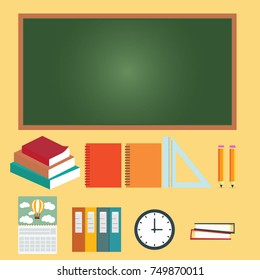 flat icon of Stationery Supplies for school and business 