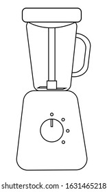 Flat icon of steamer blender for feeding a baby. Simple black stroke. Vector Illustration isolated on white background.