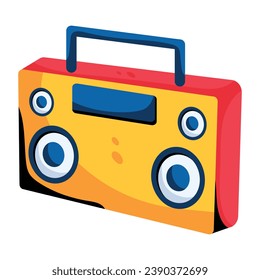 A flat icon of stereo player 