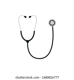 Flat icon stethoscope isolated on white background. Vector illustration.