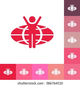 flat icon stick figure business theme