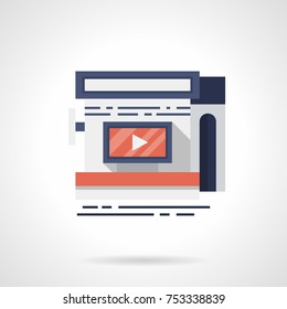 Flat icon storefront with video ads
