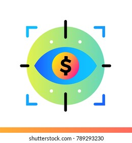 Flat icon STRATEGY VISION of finance, banking. Suitable for mobile apps, websites and design templates