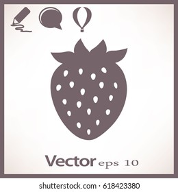 Flat icon. Strawberry.