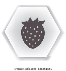 Flat icon. Strawberry.