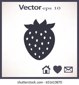 Flat icon. Strawberry.