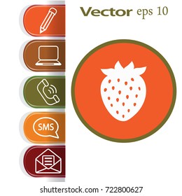 Flat icon. Strawberry.