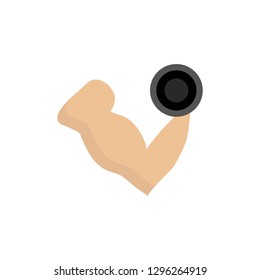 Flat icon strong arms isolated on white background. Vector illustration.