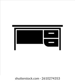 Flat Icon Study Desk Stylized and Editable Vector Illustration for House Appliances Design Theme.
