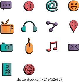 Flat Icon Style Set Collection