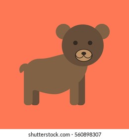 flat icon stylish background cartoon bear