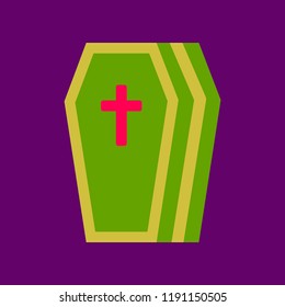 flat icon stylish background coffin