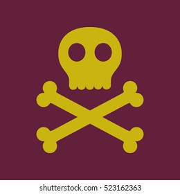 flat icon stylish background halloween skull bones