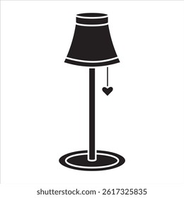 Flat Icon Stylish Stand Lamp Editable Vector Illustration for Interior and Furniture Design Themes.