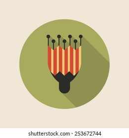 flat icon of stylized colorful flower