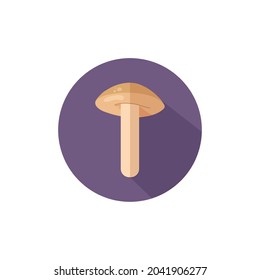 Flat icon of stylized mushroom on violet background