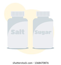 flat icon sugar bottle and salt bottle