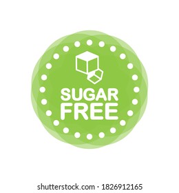 Flat icon with sugar free. Organic signs. Vector illustration.