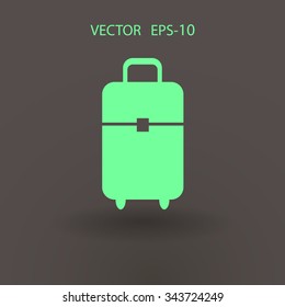 Flat icon of suitcase
