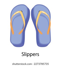 Un icono plano de las zapatillas de verano