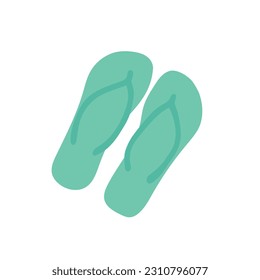 Flat icon summer slippers isolated on white background. Vector illustration.