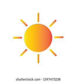 Flat icon sun isolated on white background. Vector illustration.
