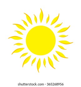 Flat icon sun. Vector illustration.