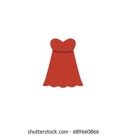 Flat Icon Sundress Element. Vector Illustration Of Flat Icon Evening Dress Isolated On Clean Background. Can Be Used As Sundress, Evening And Dress Symbols.