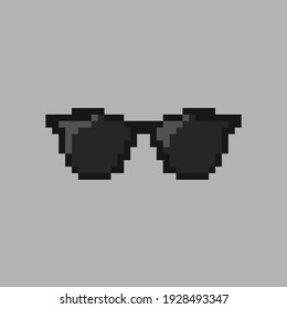 Flat Icon Of Sunglasses. Pixel 8bit Style