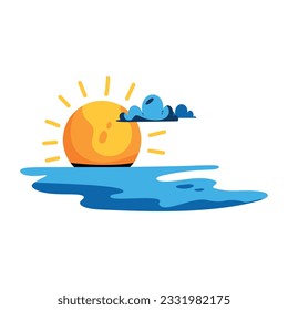 A flat icon of sunny day 