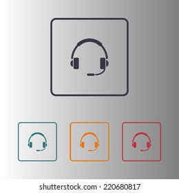 Flat icon of support