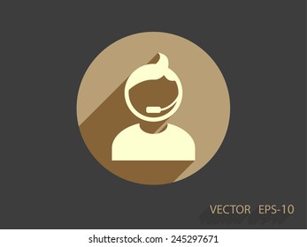 Flat icon of support