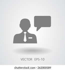 Flat icon of support