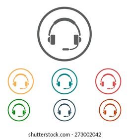 Flat icon of support