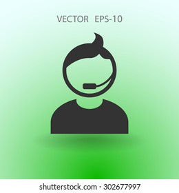 Flat icon of support