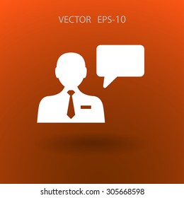 Flat icon of support