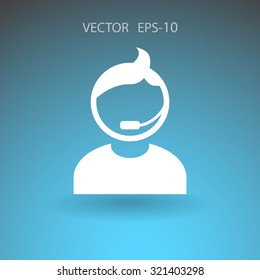 Flat icon of support